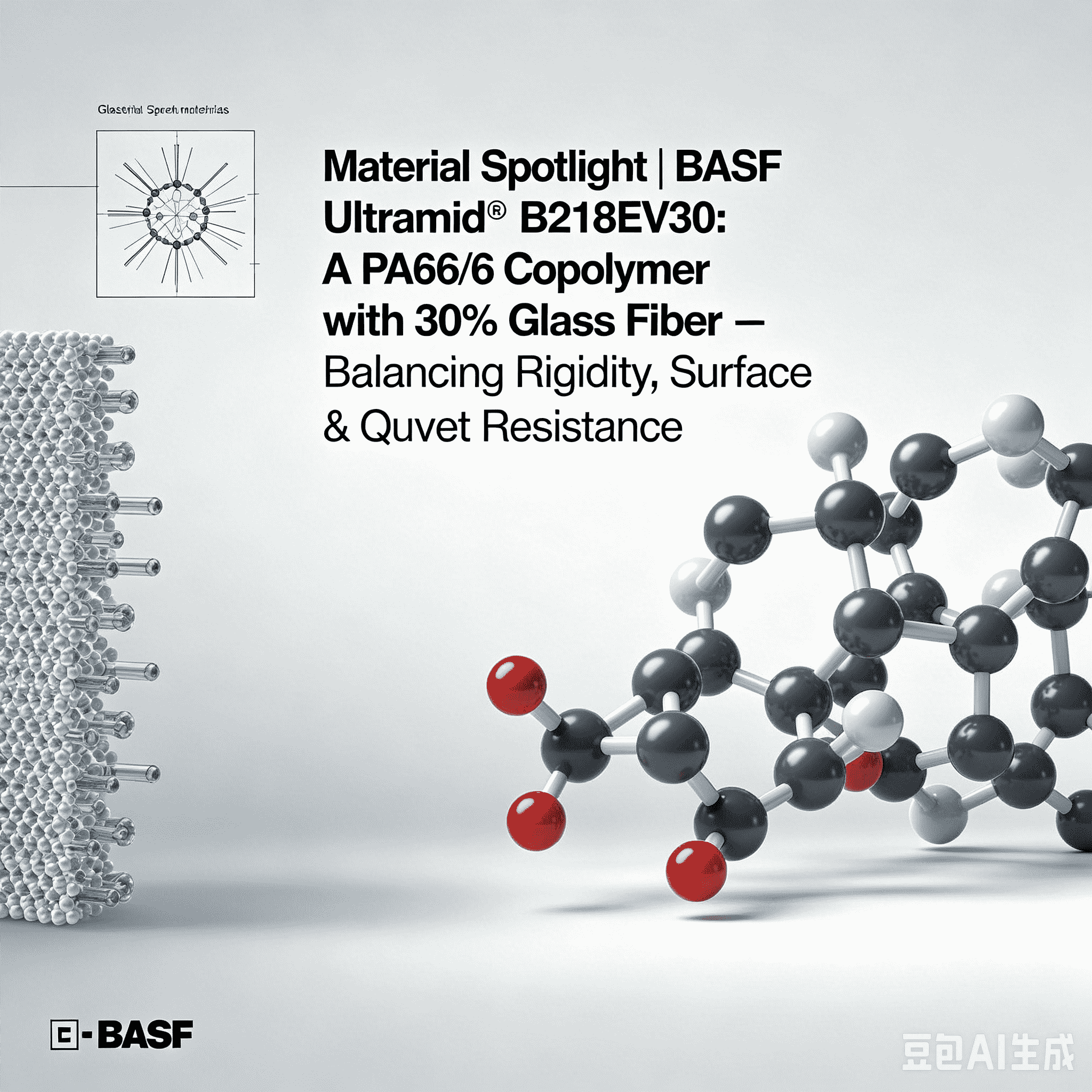 Sorotan Material | BASF Ultramid® B218EV30: Kopolimer PA66/6 kanthi Serat Kaca 30% - Keseimbangan Kaku, Kualitas Permukaan & Tahan Panas
